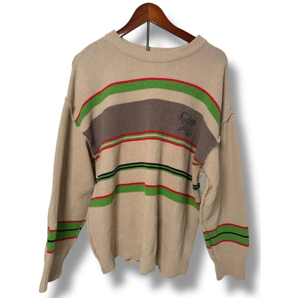 NEW BDG Sweater Women's Medium Urban Outfitters Knit Striped Pullover‎ Beige